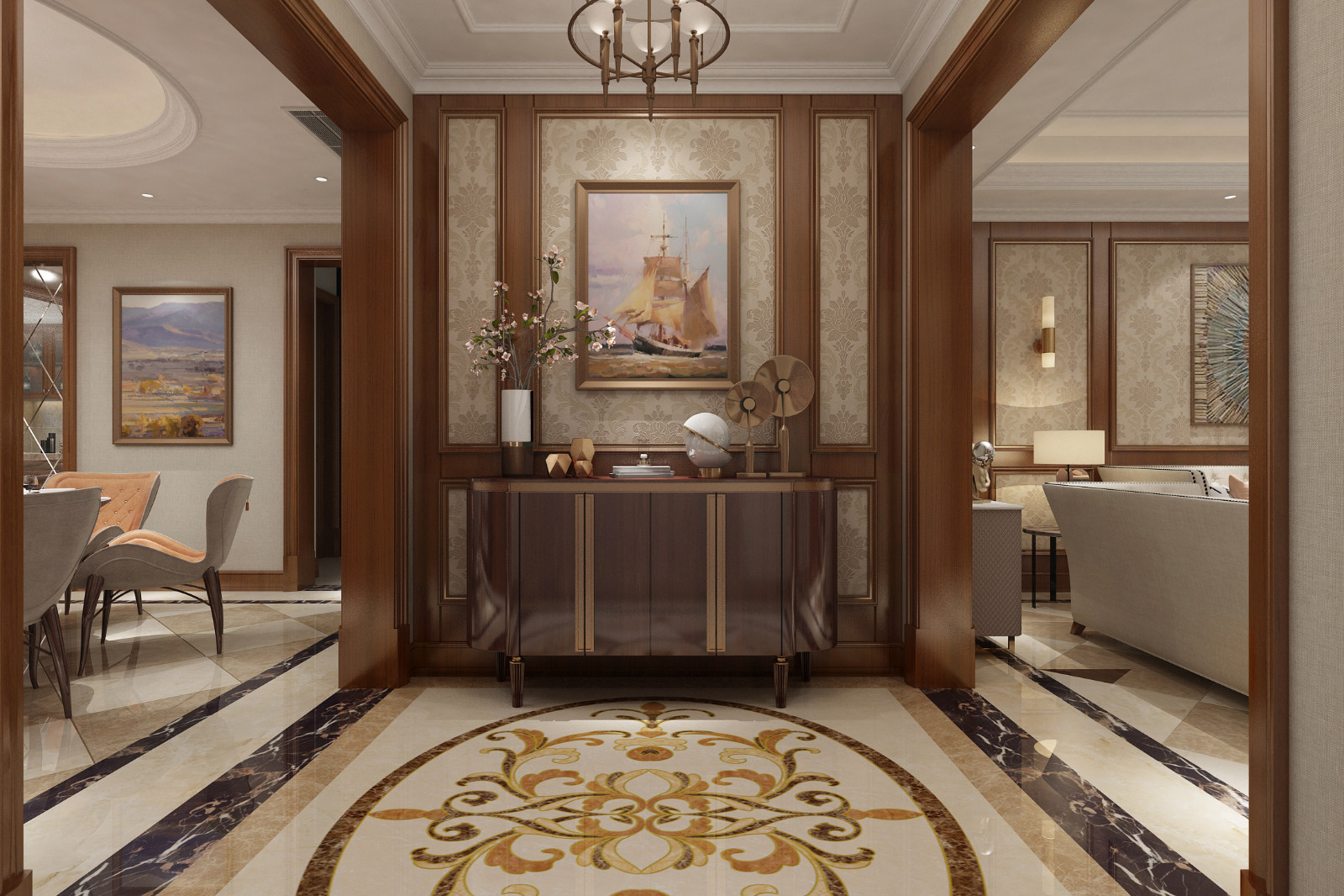 欧式古典风格家装设计室内装修效果图-玄关 欧式古典风格家装设计室内装修效果图-玄关