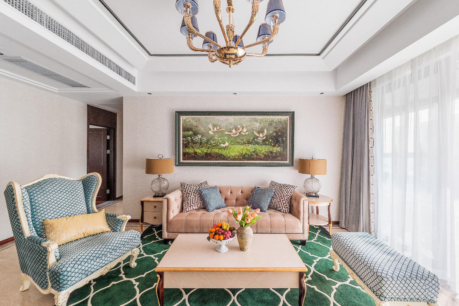 美式田园风格家装设计室内装修效果图-客厅 美式田园风格家装设计室内装修效果图-客厅